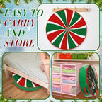 4 Pack 30 Inch Wreath Storage Containers, Hard Shell Garland Storage Bags with Handle Dual Zipper, Large Red Green Round Storages Box for St. Patrick's Day Wreath - Image 7