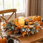 Fall Decor Wreaths for Front Door, 20 Inch Autumn Wreath with Pumpkins - Image 5