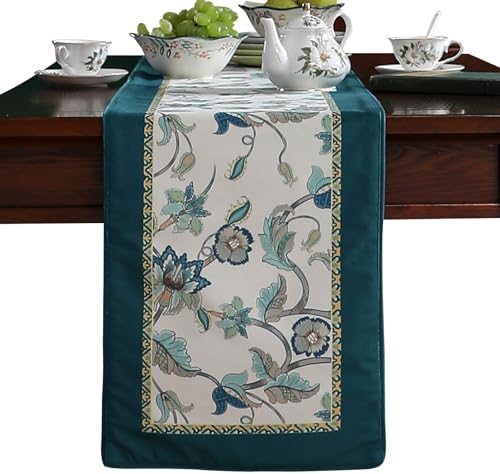 Patdrea Designer French Floral Velvet Table Runner,12"X71"-Noah D by patdrea