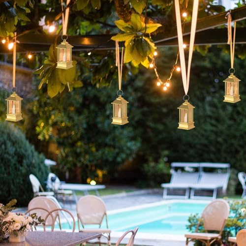 24 Pack Gold Mini Lanterns Decorative Indoor, for Wedding Decor - Image 6