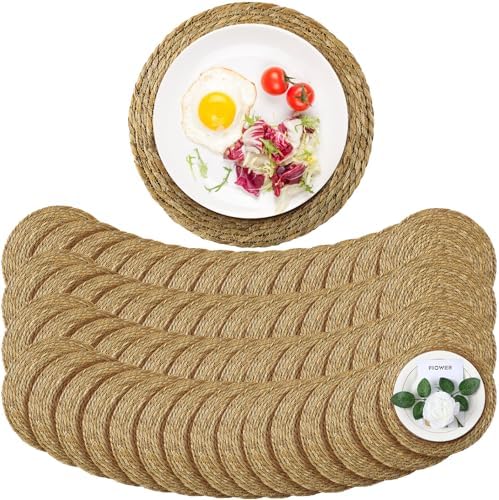 Colingmill 120 Sets 13 Inch Round Woven Placemats Bulk Farmhouse Boho by Colingmill