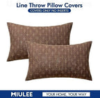 MIULEE Pack of 2 Decorative Vintage Burlap Linen Brown Throw Pillow Covers Modern Farmhouse Pillowcase Rustic Woven Textured Cushion Cover for Sofa Couch Bed 12x20 Inch Dark Coffee - Image 6