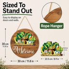 Interchangeable Welcome Sign for Front Door 12 Inch Round Seasonal Decor - Image 4