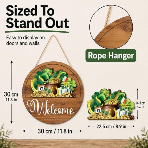 Interchangeable Welcome Sign for Front Door 12 Inch Round Seasonal Decor - Image 4