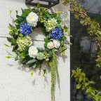 Spring Summer Wreaths for Front Door 24 Inch Summer Wreath with Hydrangea, Rose & Peony Floral Spring Door Wreath with Lush Greenery for Indoor & Outdoor Seasonal Home Decor - Image 5