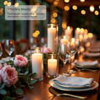 Sandraheer 12 White Pillar Candles and Clear Hurricane Glass Candle Holders - Image 5