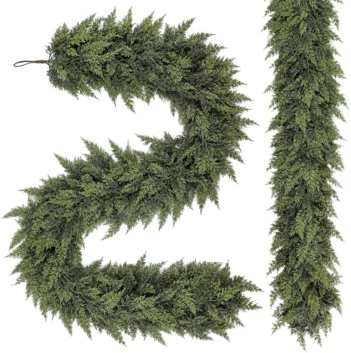Alupssuc 2PCS 9FT Christmas Garland, Encrypting Real Touch Cedar Garland by Alupssuc
