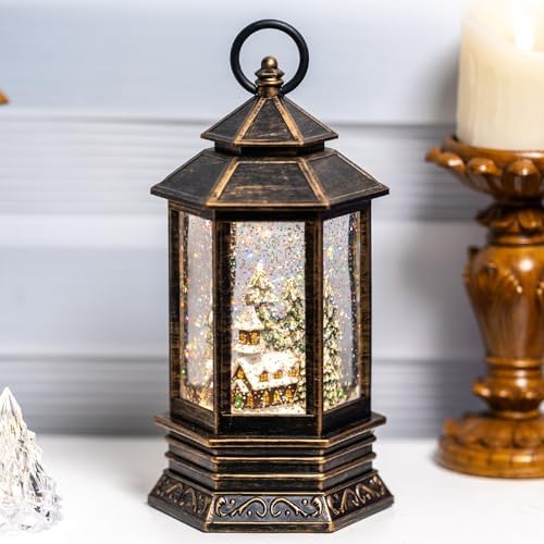 Christmas Village Snow Globes Church Nativity Water Lantern,Silent Night Music, Holiday Decorations Gifts for Family Children or Friends - Image 6