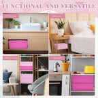 Menkxi 4 Pcs Storage Bins with Lids, Dark Pink, Light Pink, Large - Image 6