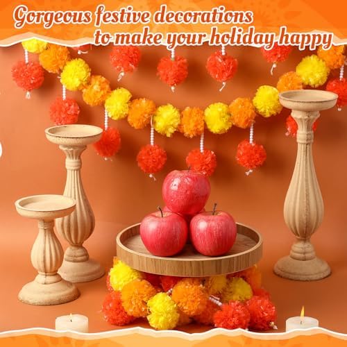 Riceshoot 3 Pcs Marigold Garland 4.6 ft for Day of The Dead Decor, Mixed - Image 4