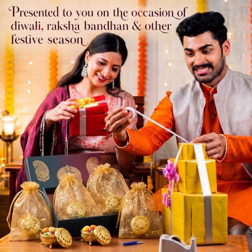 Yexiya 48 Pack Golden Indian Return Gift Boxes for Diwali Pooja, Elegant - Image 7
