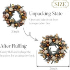 Valery Madelyn 20" Pre-Lit Christmas Wreath for Front Door with Lights - Image 6