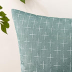 MIULEE Pack of 2 Decorative Burlap Linen Spring Throw Pillow Covers Modern Farmhouse Vintage Pillowcase Rustic Woven Textured Cushion Cover for Sofa Couch Bed 20x20 Inch Azure - Image 2