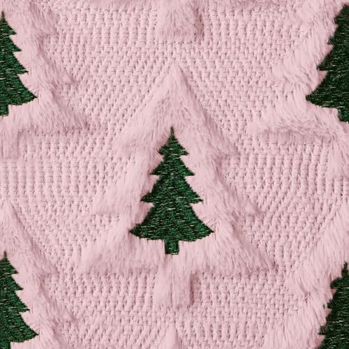 Allorry Christmas Pillow Covers 26x26 Set of 2 Beige Brown Xmas Tree Pillow Covers Soft Plush Faux Fur Christmas Decorations for Xmas Winter Holiday Home Bedroom Sofa Cushion Cases PT-008D26 - Image 3