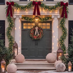 Unittype 15 ft Christmas Garage Door Decor Norfolk Pine Garland with Light - Image 6