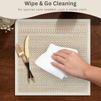 Hausattire Bamboo Placemats, Beige, Set of 10 - Image 6