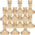 DARJEN Candlestick Holders Set, 4" H Taper Candle Holders Bulk, 12Pcs Gold Glass Candle Holders for Wedding, Festival, Party & Windowsill Decor by DARJEN