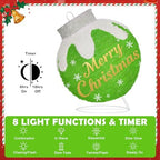 3 Pcs Outdoor Christmas Ornaments, Pop Up Lighted Ball with DIY Sticker - Image 3