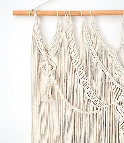 Mkono Macrame Wall Hanging Boho Home Decor Chic Woven Decoration for Bedroom Living Room Apartment Dorm Gallery Perfect Handmade Christmas Gift Ideas, 1 Pack, Large Size, 36"x35" - Image 6