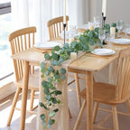 mizii 5 Packs 340" Artificial Vines Eucalyptus Garland Fake Vine with Silk Leaves Green Garland Faux Hanging Plants Greenery Decoration for Room Table Centerpieces Wedding Decor (Eucalyptus) - Image 3