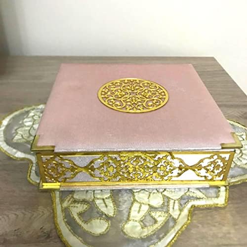 VOGUEHOMEDECOR Velvet Covered Quran and Pearl Tasbih in Wooden Decorative Box | Gift Islamic Set Birthday, Wedding Muslim Eid Ramadan (Pink) - Image 5