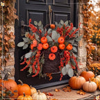 Norme Fall Basket Wreath for Front Door 19 in Autumn Pumpkin Harvest Wreath - Image 6