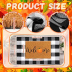 Moucuny 2 Pcs Fall Front Door Mat Pumpkin Welcome Mat Outdoor, Non-Slip - Image 3
