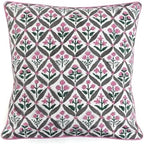 Ridhi Block Print Pink and White Pillow Cover 20" x 20" (Pack of 2) Decorative Couch Pillows for Living Room, Chic Boho Cute Outdoor Pillows Covers Gifts for Spring, Easter and Valentine - Image 5