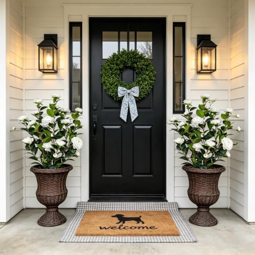 2‑Pack 3FT White Artificial Potted Camellia Tree Home Decor - Image 2