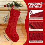 houscly 18 Inch Custom Christmas Stockings, 8 Pack Red Green - Image 3