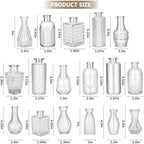 Glass Bud Vases in Bulk Small Mini Clear Vase for Flowers 17pc - Image 2