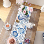 ISAENNE Designer French Linen Long Table Runner,102"x12"-Blanch - Image 4