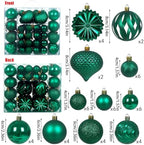 Christmas Tree Balls Ornaments Set, 48 Pcs Shatterproof Plastic Decorative Baubles Shiny Hanging Ball Ornaments for Xmas Tree Holiday Party Wedding Decoration, Emerald Green - Image 2