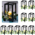 Geelin 10 Pcs Wooden Wedding Lantern Centerpiece Candle Lantern Table Wooden Candle Holder Decorative for Wedding Party Table Valentine Decor(10.59 in,Black) by Geelin