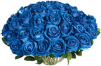 30 PCS Fake Blue Roses, Artificial Flowers Bulk, Realistic Silk Faux Roses by Jefuzh
