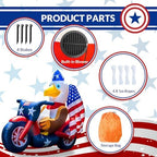 USA 250th Anniversary Patriotic Inflatable 5FT Eagle on Motorcycle for 4th of July, LED Blow Up Yard Decoration Outdoor Decor for 2026 Semicentennial Independence Day - Image 4