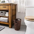 GRANNY SAYS Bedroom Trash Can, Wicker Waste Basket for Bathroom, Brown - Image 3