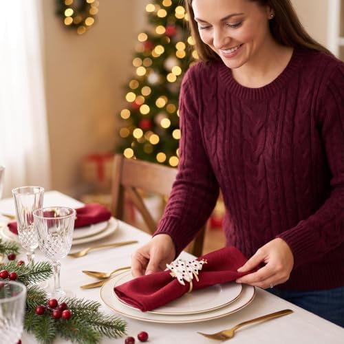 Christmas Napkin Rings Set of 12 Xmas Napkin Ring - Image 2