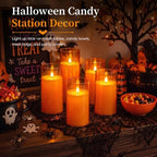 Homemory Halloween Orange Flameless Candles, Acrylic, Remote Timer, 9 Pack - Image 6