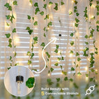 Vine with Fairy Lights, 23 FT 73 LED Ivy Leaf Lights Indoor Plug in, Fake Vine String Lights for Bedroom, Dorm, Wall, Party, Garden, Birthday, Wedding, Room Decor, Warm White - Image 6