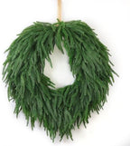 24" Norfolk Pine Christmas Wreath for Front Door – Large Artificial Greenery Wreath for Wall, Porch, or Indoor Outdoor Holiday Decor – Real Touch Pine Foliage (1, 24") by QIANYUN