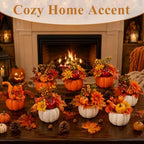 8 PCS Faux Pumpkins Mini Artificial Pumpkins for Fall Halloween Thanksgiving Holiday Home Mantel Tabletop Painting Decorations - Image 6