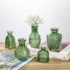 Glass Bud Vases Set of 20, Small Flower Vase in Bulk for Centerpieces, Mini Vintage Peacock Green Vases for Rustic Wedding Vintage Home Table Decor - Image 3