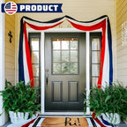 2 Pack American Flag Bunting Banner 2x20 Ft Patriotic Decorations – Red White Blue Stripe USA Banner for 4th of July Outdoor Porch Fence Garden Memorial Day Veterans Day Decor - Image 5