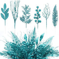66 Pcs Teal Christmas Glitter Picks and Sprays by Vertintong