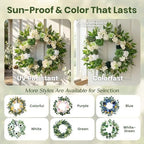 22'' Autumn Wreath for Front Door Decor,Indoor Wreaths for All Seasons - Image 3