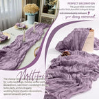30 Pack Cheesecloth Table Runner 10FT Purple Table Runner Boho Gauze Cheese Cloth Table Runners Long Rustic Sheer Table Decorations for Wedding Party Baby Bridal Shower Birthday Holiday Home - Image 6