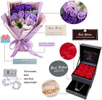 EIGHTOWN Roses Bouquet Fake Artificial Flower - Preserved Red Flowers with Love Necklace for Her - Unique Gifts Valentine's Day, Mother's Day, Thanksgiving, Birthday, Anniversary - Image 5