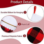 Fovths 24 Pack 18 Inch Red Black Buffalo Plaid Christmas Felt Stockings with White Plush Trim Large Red Buffalo Plaid Fireplace Hanging Stockings for Family Holiday Decoration Christmas Party Favors - Image 3