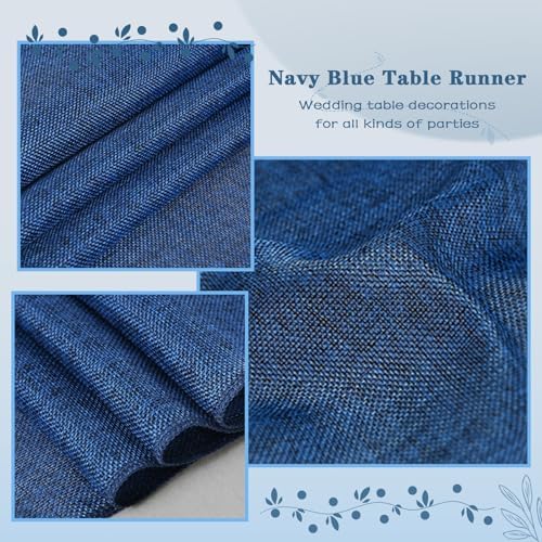 6 Pack Navy Blue Burlap Table Runner Roll Farmhouse Table Linens - Image 5